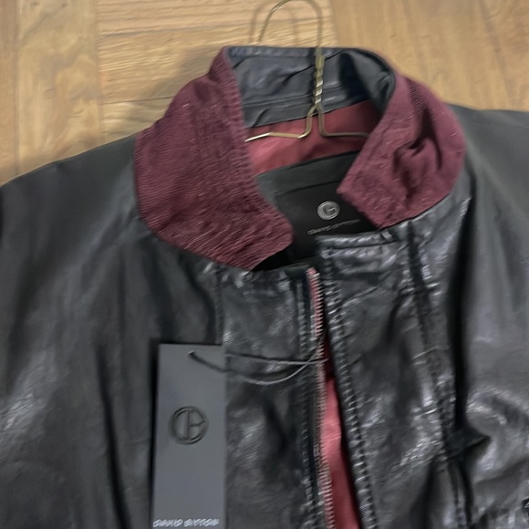 David Bitton leather military style jacket size medium vintage - Picture 2 of 9